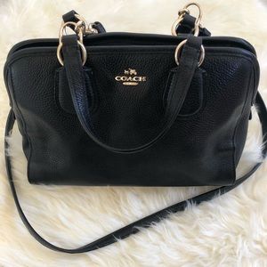 Coach crossbody black leather bag